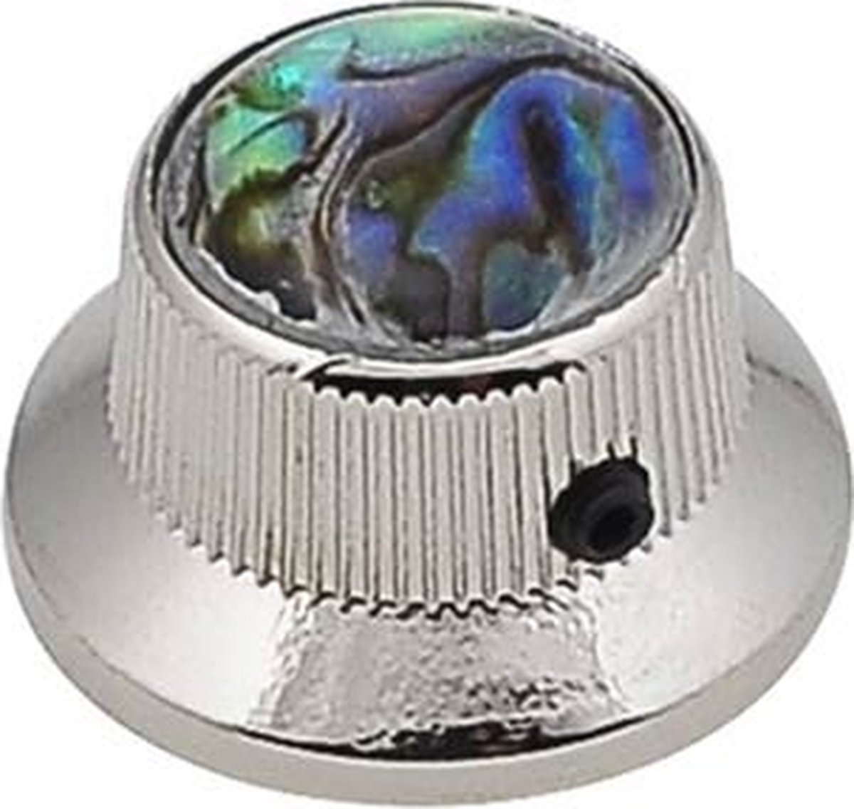 bell knob with abalone inlay, nickel
