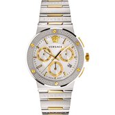 Versace Greca Logo Chronograph watch - VEZ900321 - Montre homme - Swiss Made - Couleur argent - Couleur or - 43 mm - 5 ATM