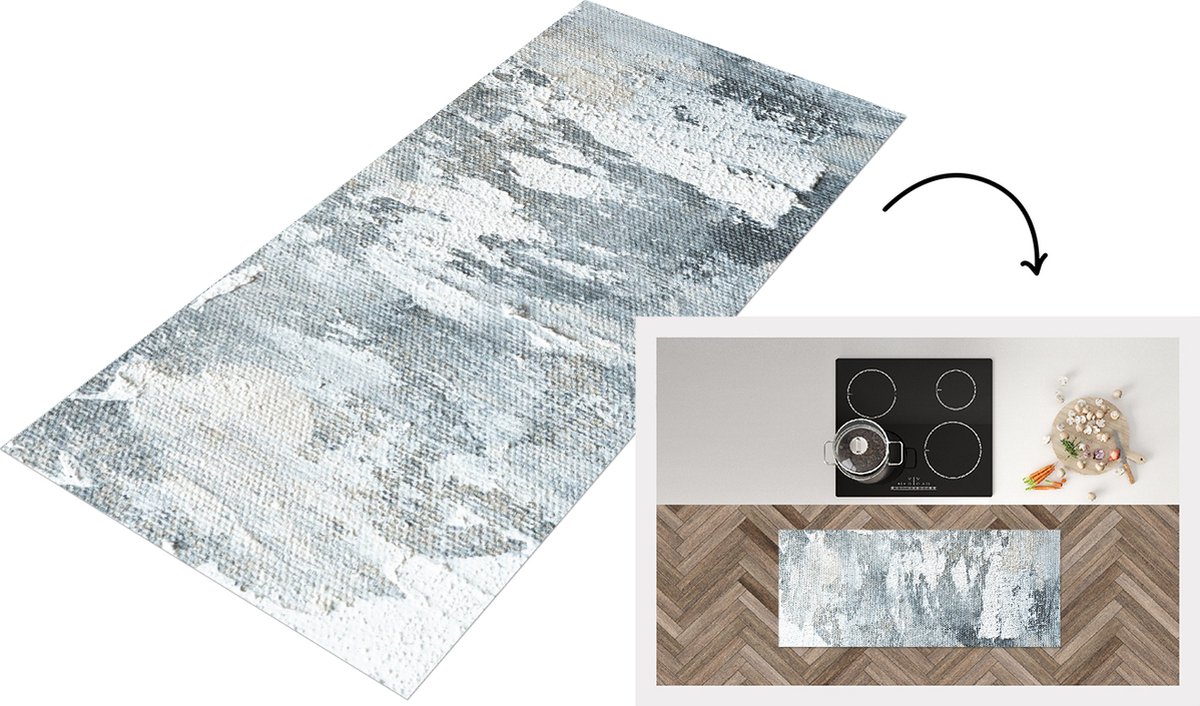 KitchenYeah Keukenloper - Loper keuken - Verf - Industrieel - Design - 120x50 cm - Keukenloper vinyl Multicolor