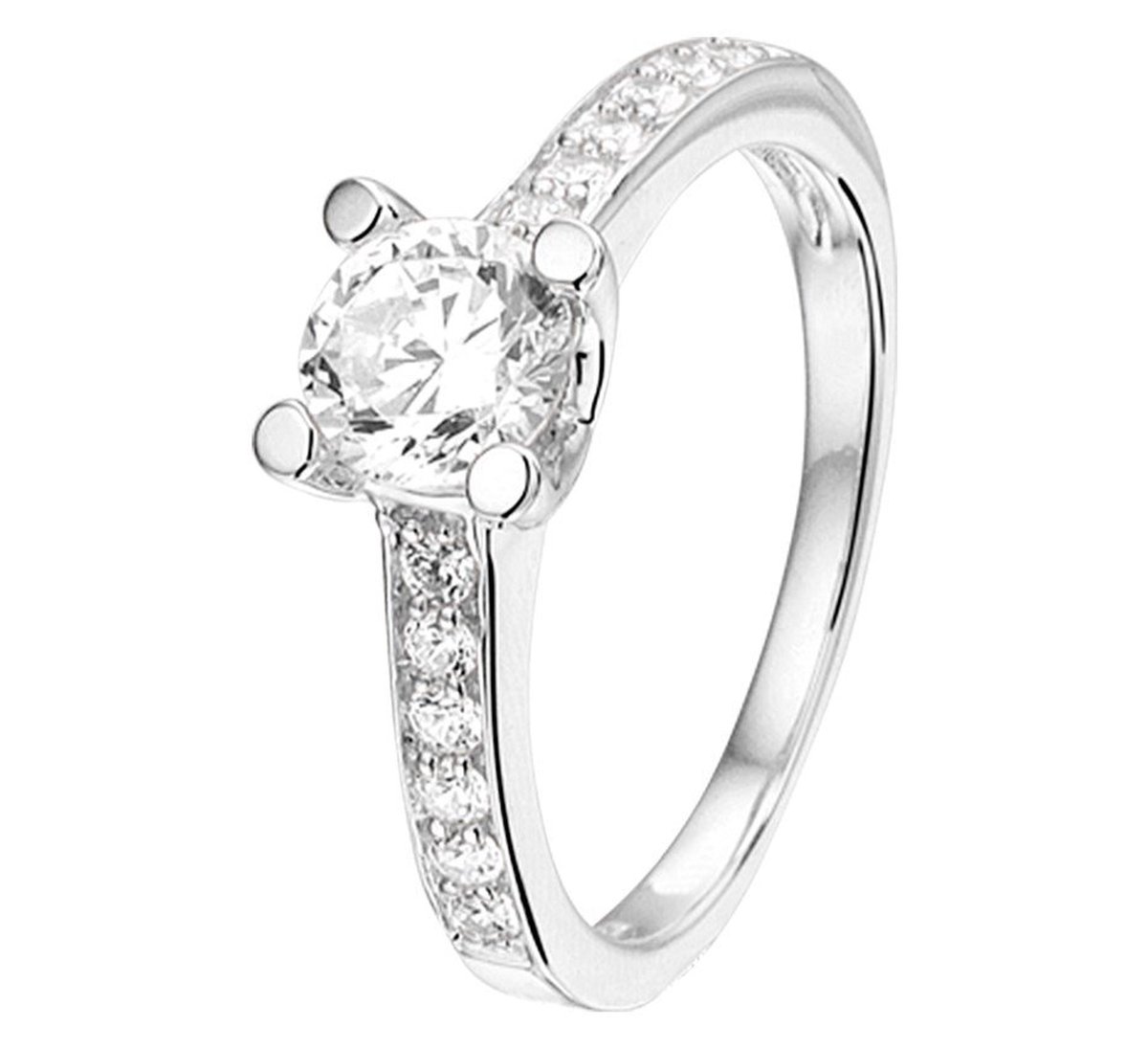 Zilver Gerhodineerde Ring zirkonia 1328534 20.25 mm (64)