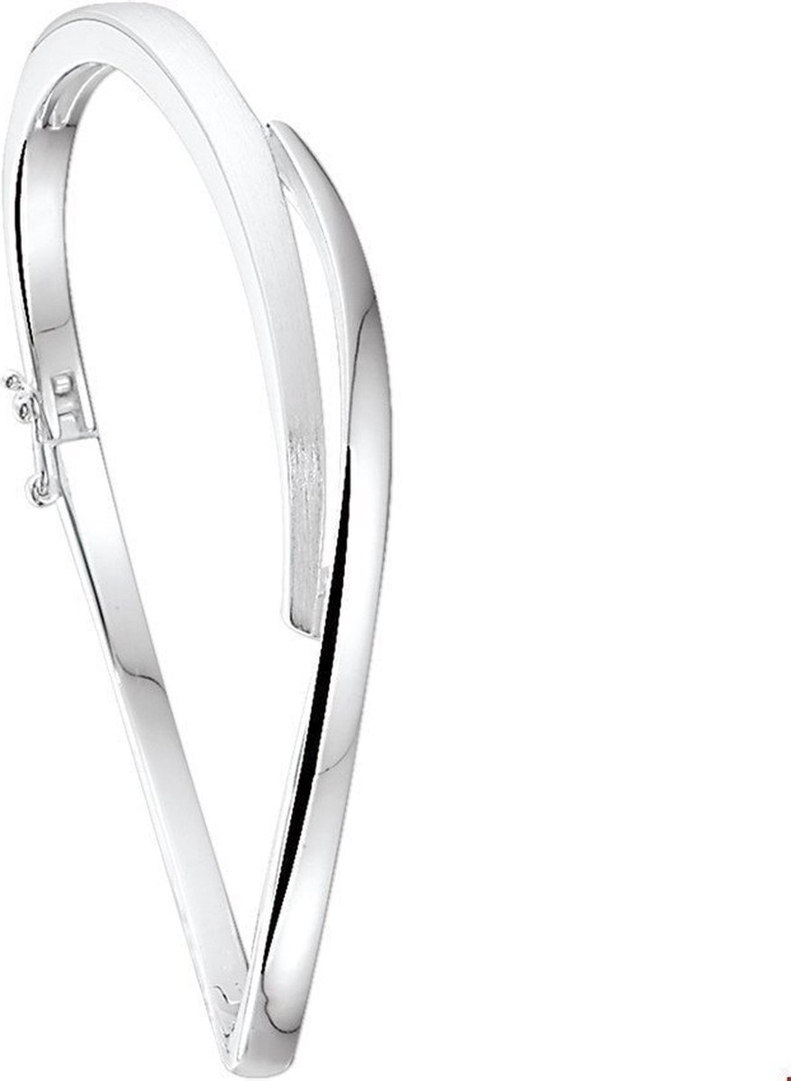 The Jewelry Collection Bangle Scharnier Poli/mat 7 X 60 mm - Zilver Gerhodineerd