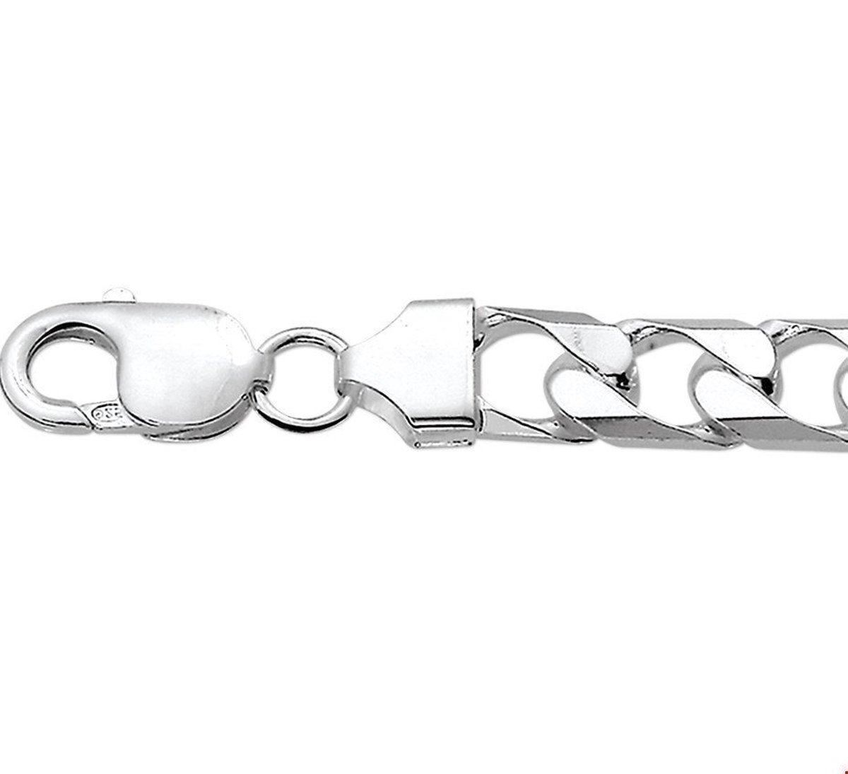Zilveren Collier geslepen gourmet 10 mm 1006293 50 cm