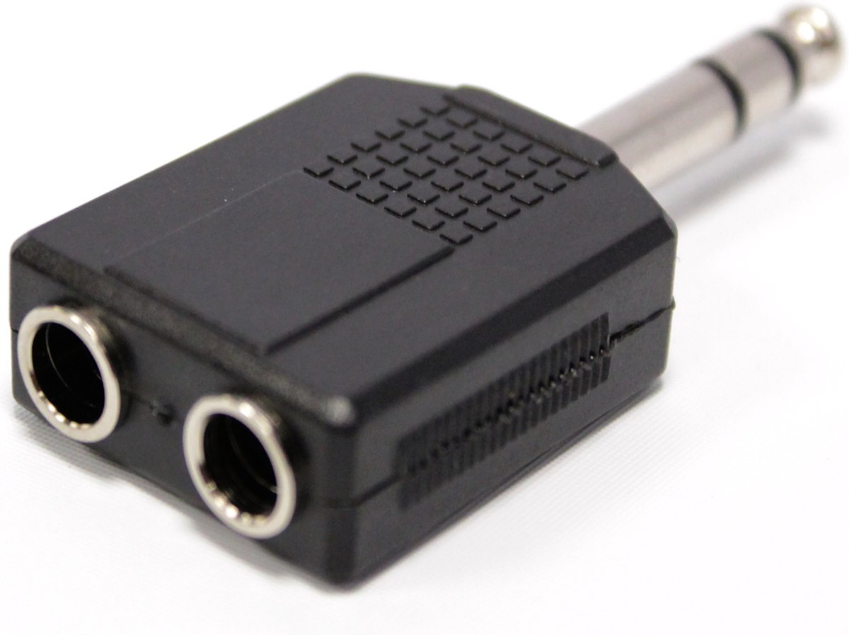BeMatik - TRS stereo audio duplicator 1xjack 6.3mm mannelijk naar 2xjack 6.3mm vrouwelijk