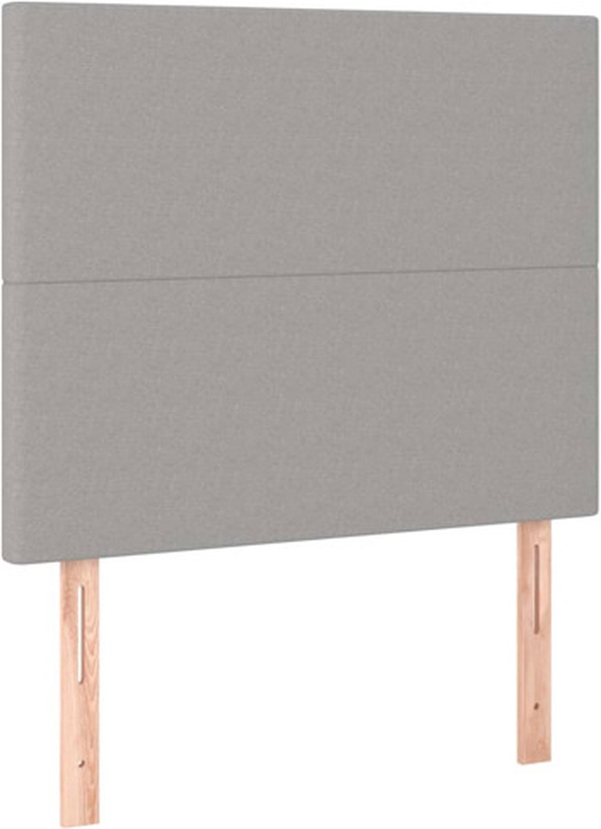 vidaXL - Hoofdbord - lichtgrijs - 80x5x118/128 - cm - stof
