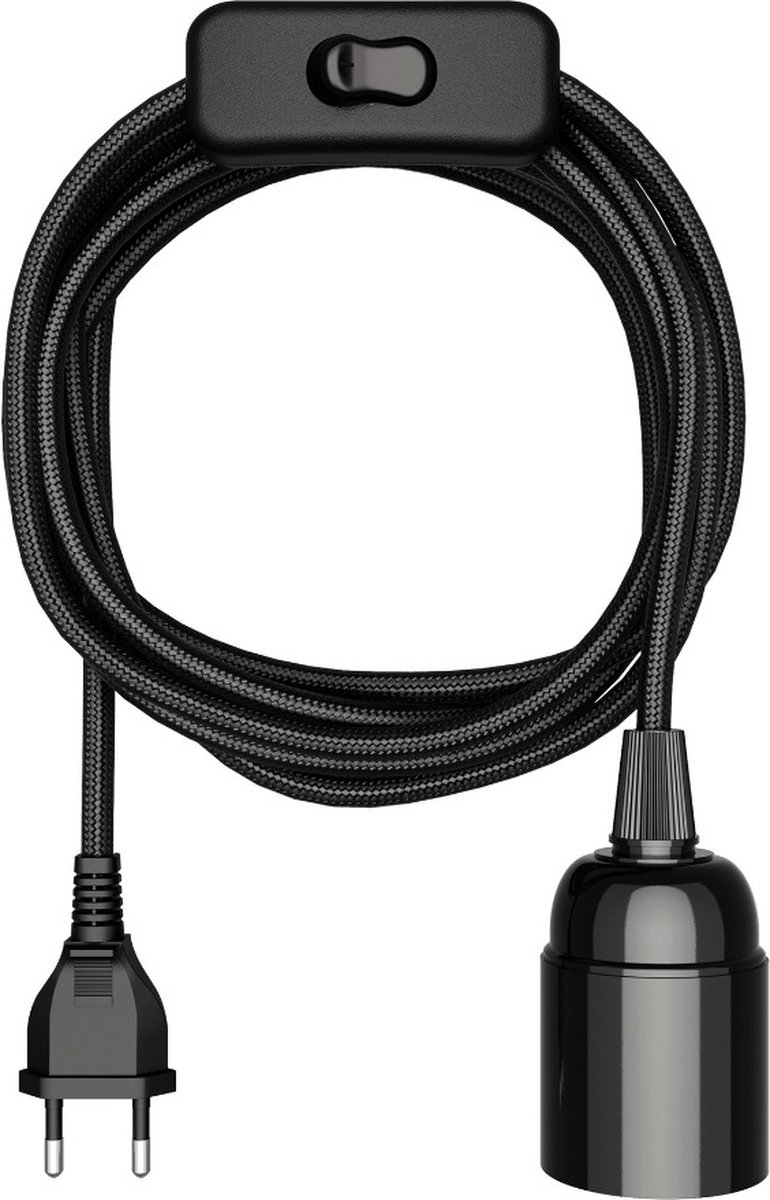 E27 hanglamp - 3 meter - Met schakelaar - Zwart