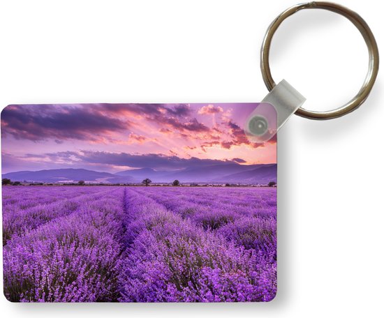 Porte-clés - Lavande - Violet - Fleurs - Champ - Cadeaux - Plastique