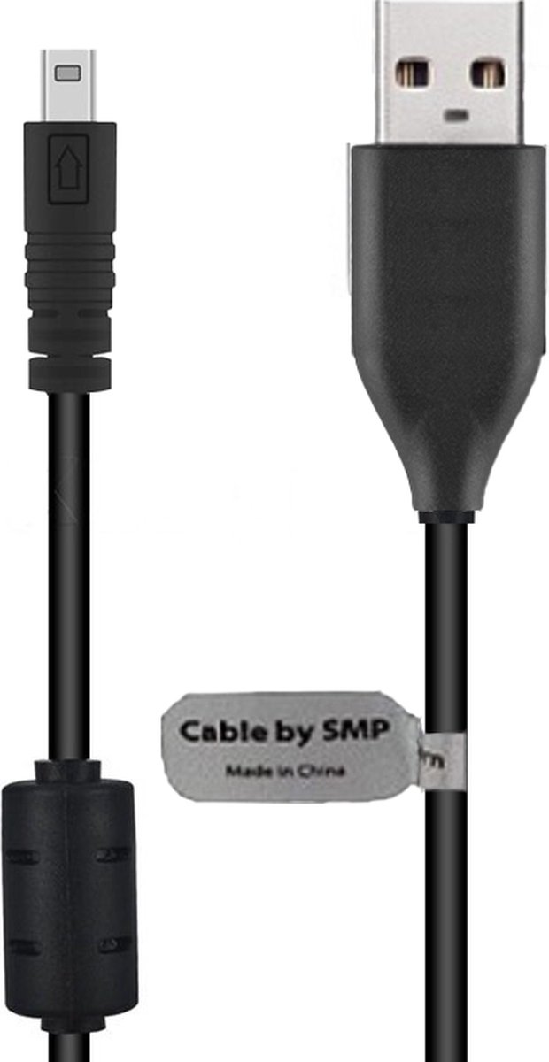 1,5m 8 Pin USB kabel AV / datakabel met ontstoringsfilter. Oplaadkabel (check functie) geschikt voor o.a. Sanyo Xacti VPC- S50, S500, S6, S60, S600, S7, S70, S700, S750, T1060, T1284, T850, S1414, S1415, X1200, X1400