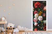 Sticker de porte Nature morte avec des fleurs dans un vase en verre - Peinture de Jan Davidsz. de Heem - 75x205 cm - Affiche de porte