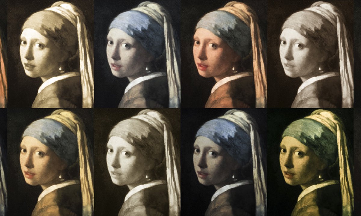 Fotobehang - Meisje met de parel (Pop-art).
