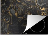KitchenYeah® Inductie beschermer 59x52 cm - Marmer print - Textuur - Grijs - Goud - Marmerlook - Luxe - Kookplaataccessoires - Afdekplaat voor kookplaat - Inductiebeschermer - Inductiemat - Inductieplaat mat