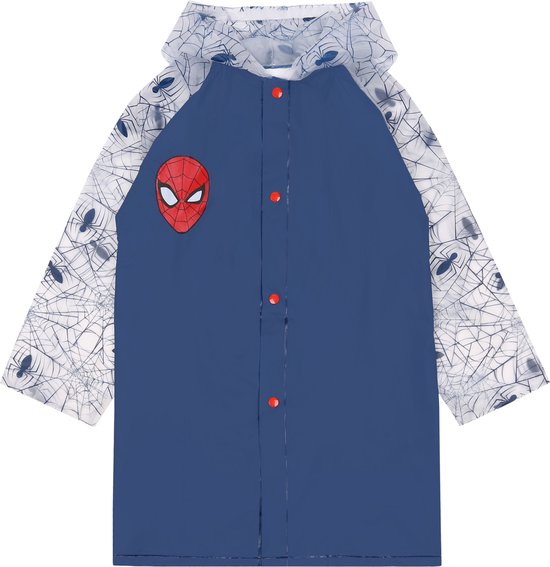 SpiderMan - Regenjas met capuchon, jongens, marineblauw