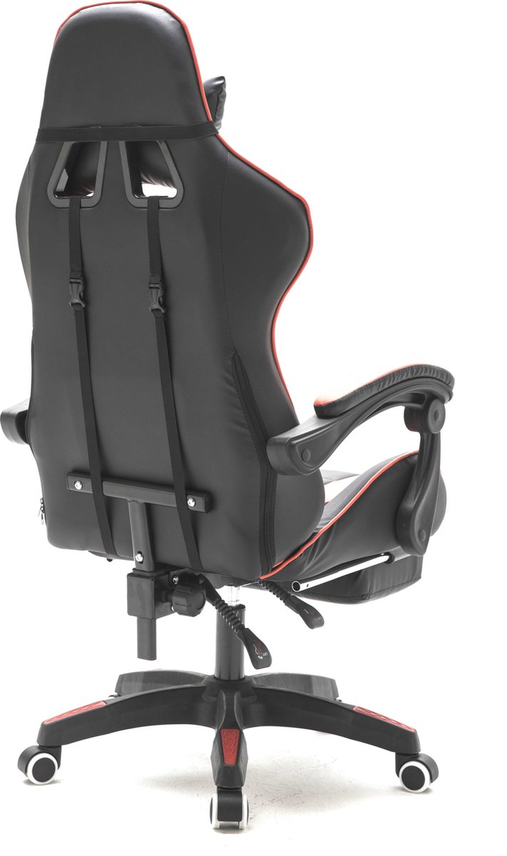 VDD Gaming Stoel Ergonomisch Rood/Zwart met Voetsteun - afbeelding 3