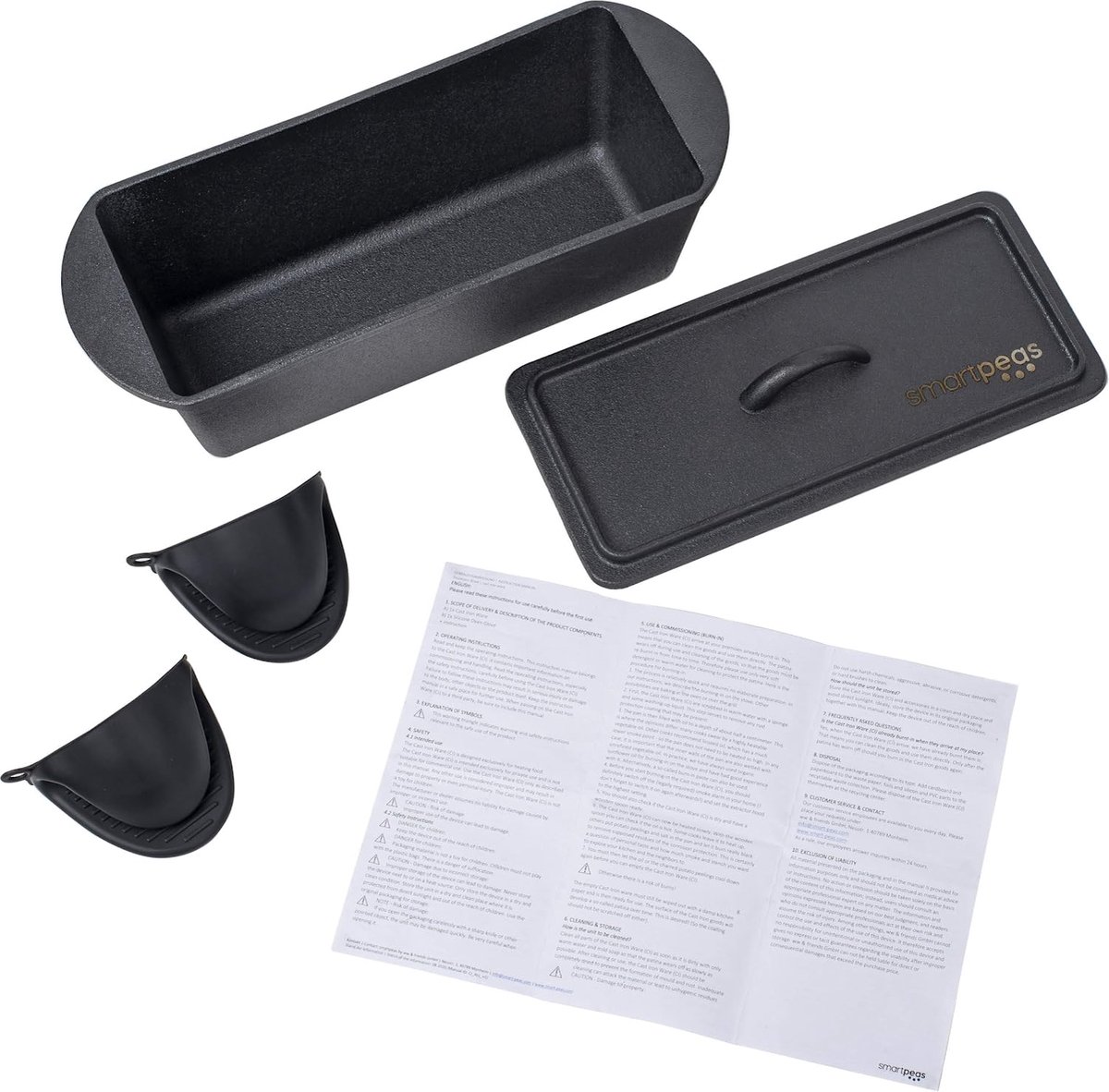 Cast Iron Bread Pan With Lid Dutch Oven Box Pan Square Cast Iron