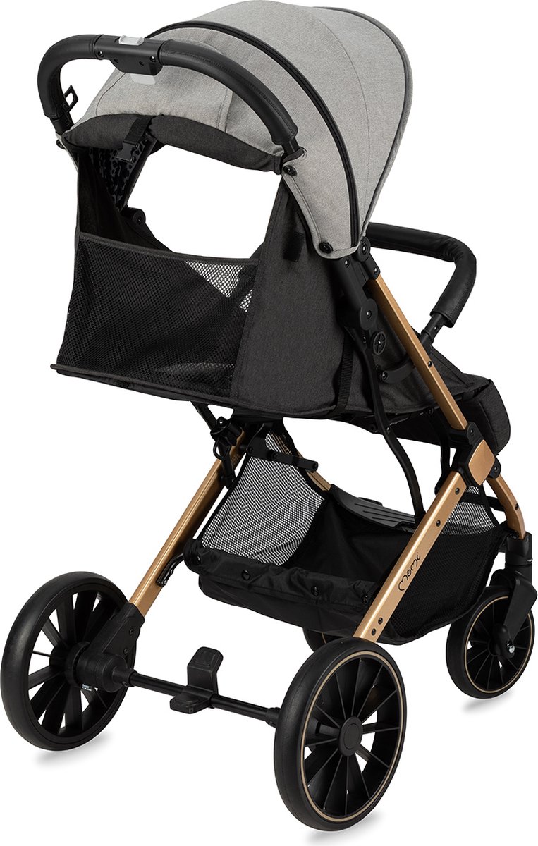 MoMi Estelle Dakar Wandelwagen - Compacte Lichtgewicht Buggy - XXL Wielen - Inclusief Regenhoes, Voetenzak & Muskietennet - Leopard Grijs thumbnail 5