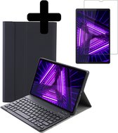 Hoes Geschikt voor Lenovo Tab M10 FHD Plus 2nd Gen Hoes Keyboard Cover Toetsenbord Hoesje Met Screenprotector - Hoesje Geschikt voor Lenovo Tab M10 FHD Plus (2e Gen) Toetsenbord Hoes - Zwart