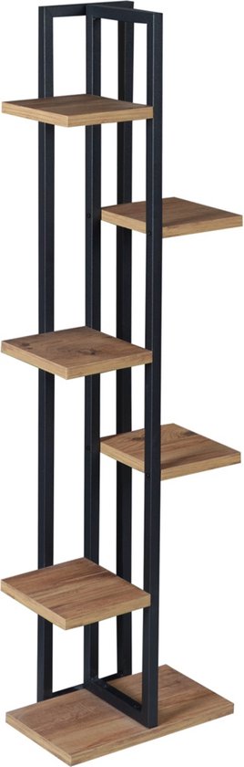 Plantenstandaard Tohmajärvi 120x34x21cm zwart en walnootkleurig