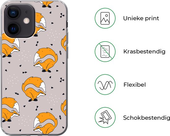 Coque iPhone 12 mini - Meiden - Renard - Animaux - Motifs - Coque de téléphone en Siliconen -