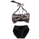 Taille 68 Bikini Maillot de bain Zwart imprimé léopard noeud bébé et enfant imprimé tigre léopard