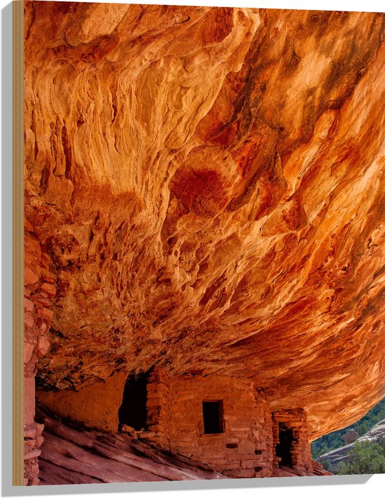 WallClassics - Hout - Mule Canyon Ravijn - 60x80 cm - 12 mm dik - Foto op Hout (Met Ophangsysteem)