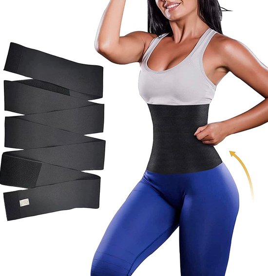 Foto: De millennials buik taille wrap 4 meter afslankband 2 0 waist trainer corset bandage wrap band zweetband waisttrainer saunaband afvallen dames vet verbranden sauna effect corrigerend buik one size verstelbaar