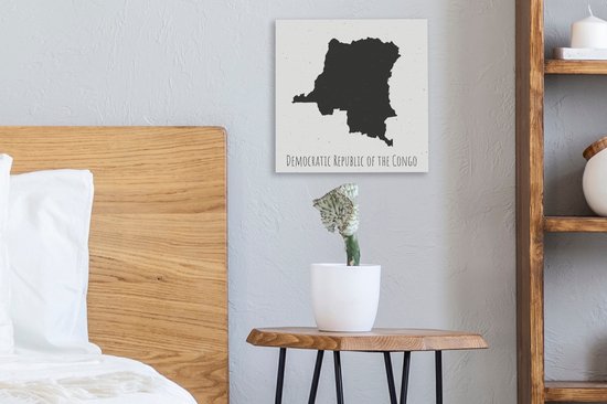 Illustration Congo-Kinshasa sur fond poussiéreux 20x20 cm - petit - Tirage photo sur toile (Décoration murale salon / chambre)