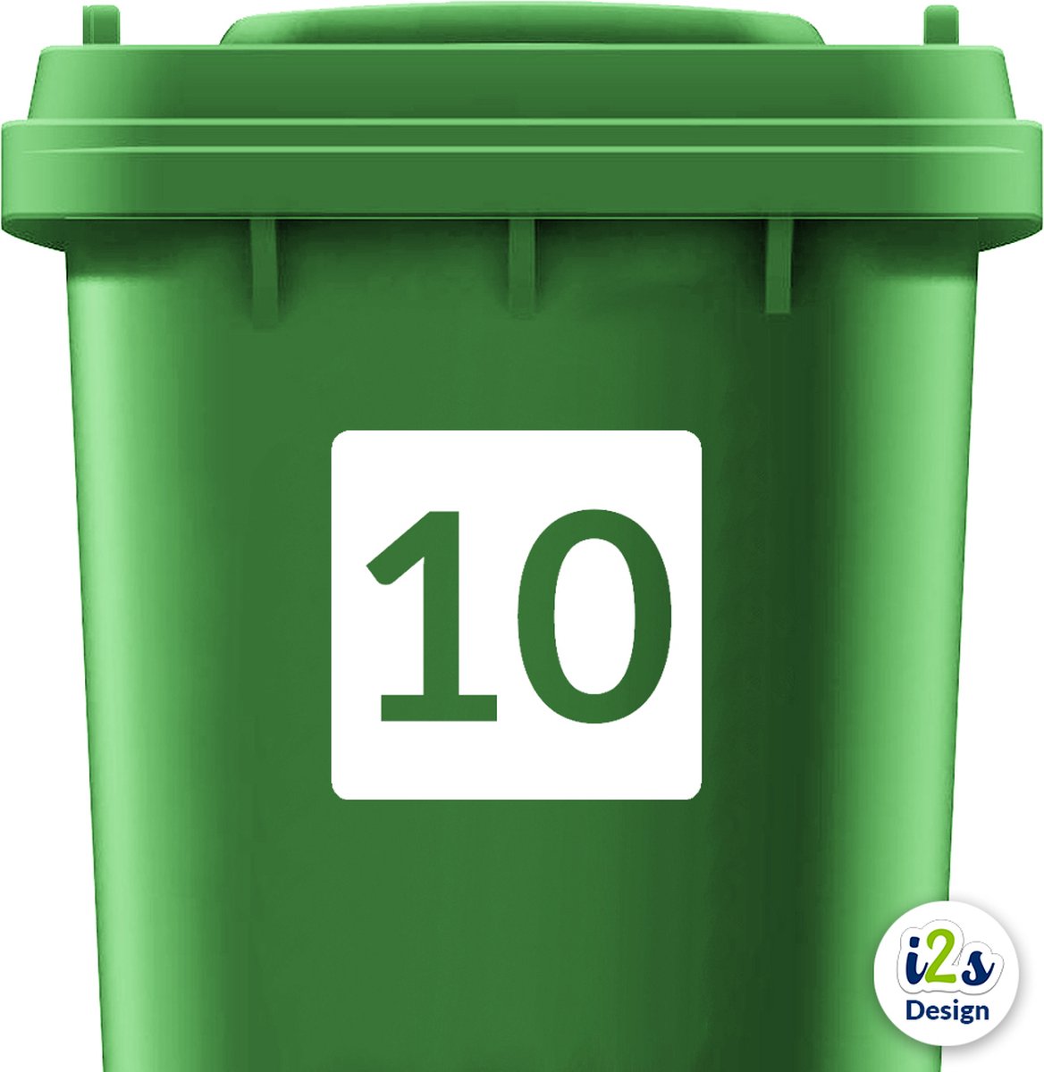 Kliko sticker vierkant met nummer - Container sticker - Cijfer sticker - Huisnummer - Wit - 10cm x 10cm