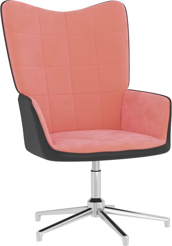 Prolenta Premium - Relaxstoel fluweel en PVC roze- Fauteuil - Fauteuils ...
