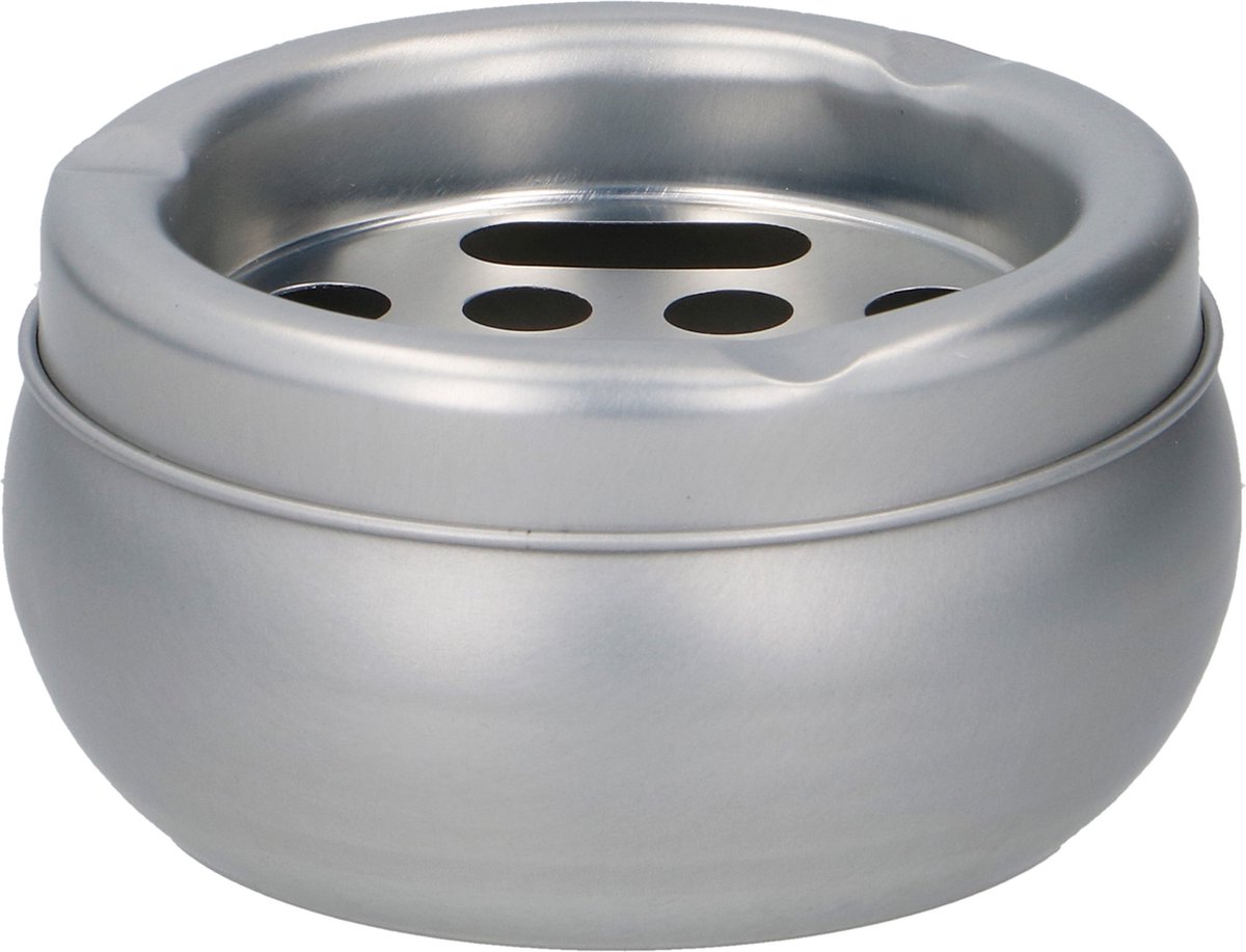 Goedkoopste Asbak -zilver - aluminium - 10 x 5,5 cm