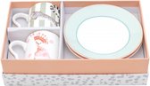 Tasse et soucoupe expresso Yvonne Ellen - Cheetah/ Parrot - Coffret cadeau - porcelaine - perroquet