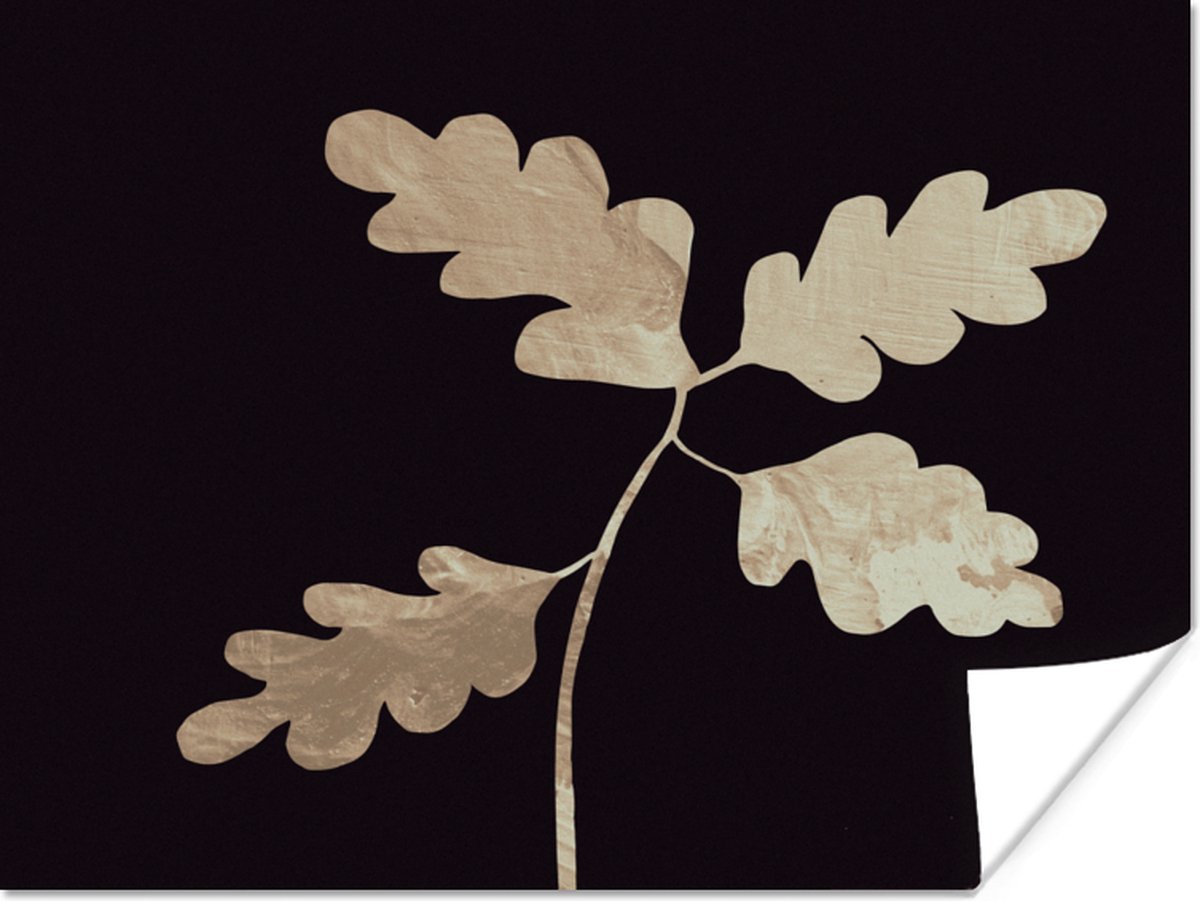 Poster Bladeren - Goud - Luxe - 40x30 cm