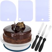 PrimeMatik - Moule à gâteau rotatif de 28 cm avec 6 spatules. Plate-forme tournante Wit