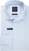 Profuomo slim fit overhemd - 2-ply twill - lichtblauw (contrast) - Strijkvrij - Boordmaat: 42