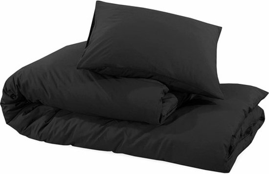 vidaXL - Dekbedovertrekset - lichtgewicht - 200x220 - cm - microvezel - zwart van Vidaxl — afbeelding 4