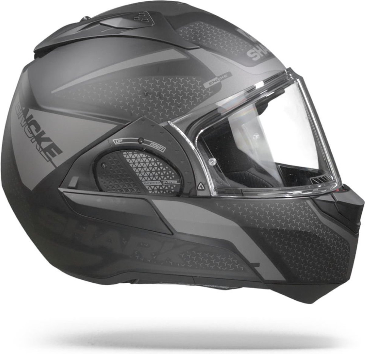 SHARK EVO GT ENCKE Motorhelm Systeemhelm MAT Zwart Antraciet Antraciet - Maat XS – foto 2