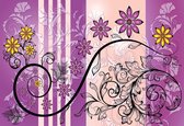 Fotobehang Flowers Floral Pattern | XXXL - 416cm x 254cm | 130g/m2 Vlies