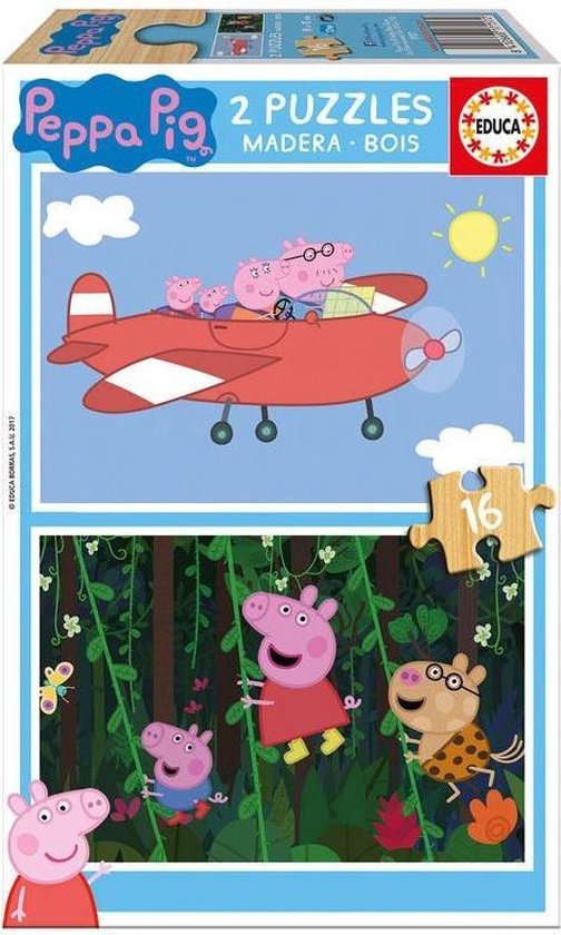Afbeelding van het spel Educa HOUT: Peppa Pig - 2 x 16 stukjes