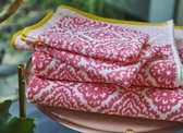 Pip badgoed Jacquard Check donker roze - handdoek 70x140 cm
