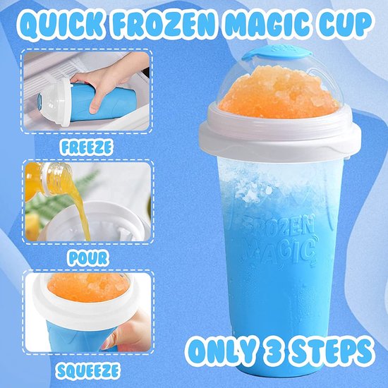 Slushy Maker Becher Aus Silikon - DIY Eiscrush Becher Mit Strohhalm & Löffel
