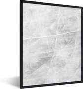 Fotolijst incl. Poster - Marmer - Steen - Wit - Luxe - Marmerlook - 60x80 cm - Posterlijst