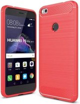 Geborstelde TPU Cover - Huawei P8 Lite 2017 - Rood