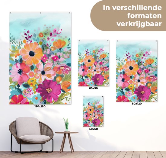 Décoration murale murale Fleurs - Tableau - Nature - Botanique - 120x180 cm - Affiche de jardin - Toile de jardin - Affiche d'extérieur