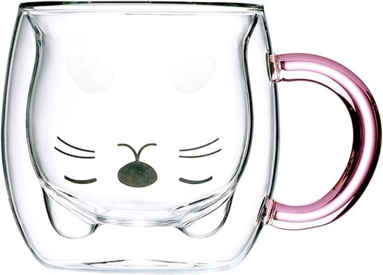 Tasses Café Double Paroi Ours Kawaii – 280 Ml, Avec Cuillère & Sous-tasse, Cadeau Adorable