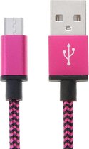 2m Woven Style Micro USB to USB 2.0 Data / Charger Cable, For Galaxy S6 / S5 / S IV / Note 5 / Note 5 Edge, HTC, Sony(Magenta)