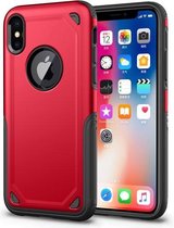 GadgetBay Shockproof Pro Armor iPhone X XS hoesje - Protection Case Rood Red - Extra Bescherming