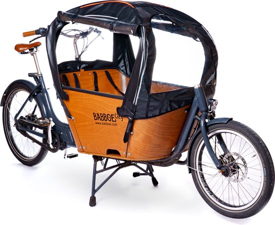 Regentent Luxe Zwart EXCLUSIEF stokkenset - ALLEEN geschikt voor de Babboe City bakfiets - Qiewie van Qiewie — afbeelding 2