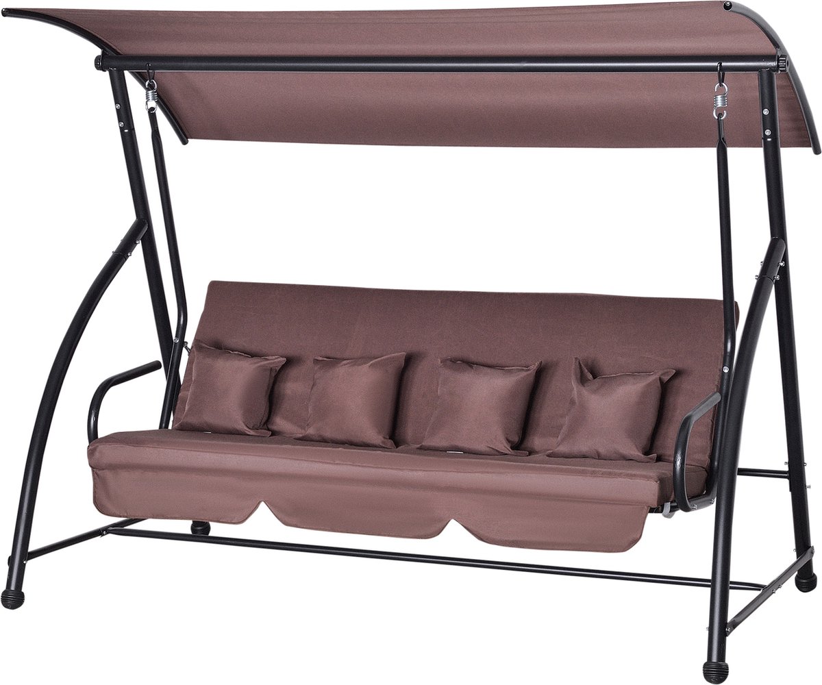 Vervangend dak voor schommelbank, 3-zits, zonnedak, tuinschommel, vervangende overtrek, 210 x 145 cm (grijs