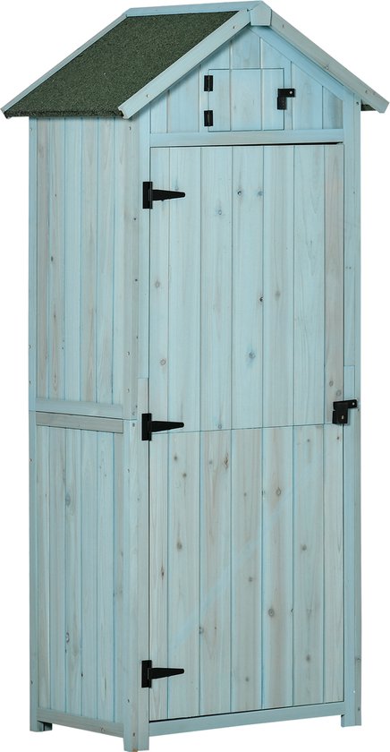 Outsunny - Gereedschapsschuur - met Planken - met Raam - Blauw