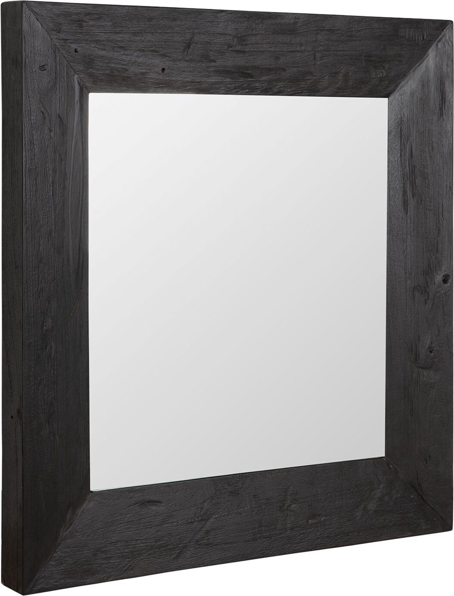 Must Living Lola spiegel vierkant gemengd hout zwart - 100 × 100 × 7 cm