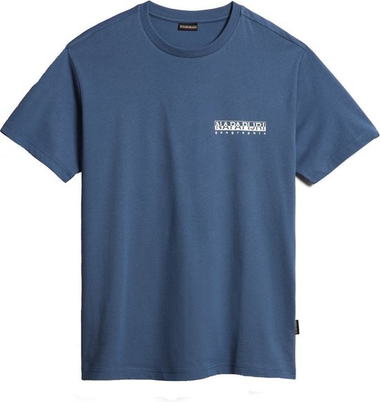Napapijri S-Telemark Tee, Heren T-shirt met print, Blauw - Maat M | bol.com
