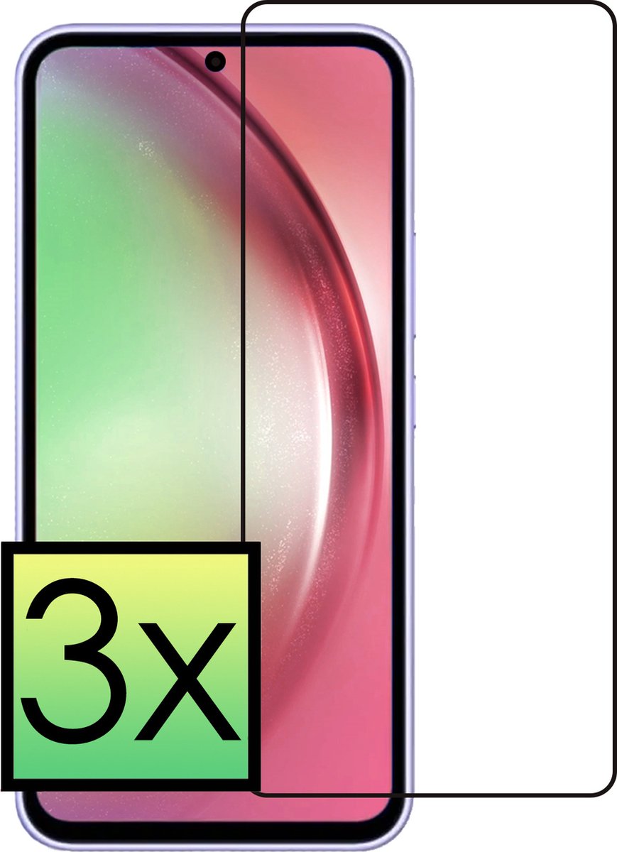 Screenprotector - 3 Stuks - Geschikt voor Samsung Galaxy A54 - Full Cover - Beschermglas - Gehard Glas - Tempered Glass - Screen Protector